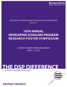THE DSP DIFFERENCE 16TH ANNUAL DEVELOPING SCHOLARS PROGRAM RESEARCH POSTER SYMPOSIUM