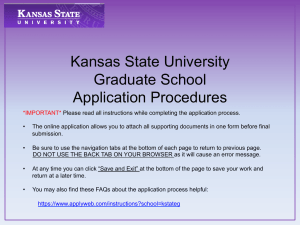 Kansas State University Graduate School Application Procedures