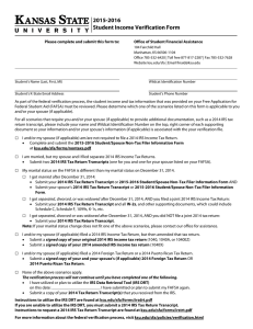 2015-2016 Student Income Verification Form  Please complete and submit this form to: