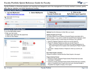 Faculty Portfolio Quick Reference Guide for Faculty