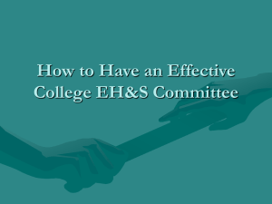 How to Have an Effective College EH&amp;S Committee