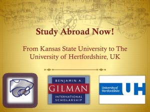 Study Abroad Now! From Kansas State University to The