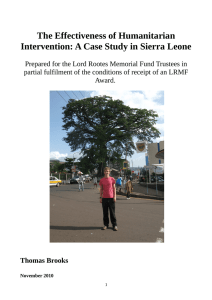 The Effectiveness of Humanitarian Intervention: A Case Study in Sierra Leone