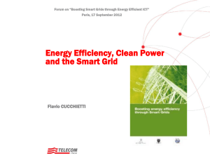 Energy Efficiency, Clean Power and the Smart Grid Flavio CUCCHIETTI
