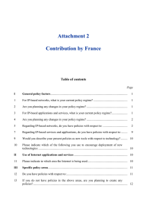 Attachment 2 Contribution by France Table of contents