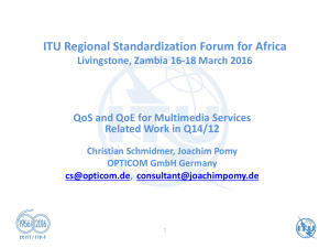 ITU Regional Standardization Forum for Africa Related Work in Q14/12