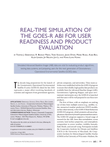 REAL-TIME SIMULATION OF THE GOES-R ABI FOR USER READINESS AND PRODUCT EVALUATION