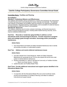 Cabrillo College Participatory Governance Committee Annual Goals Accreditation: Standard I: