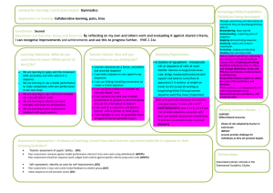 g  Context for learning / curriculum area(s): Approaches to learning: