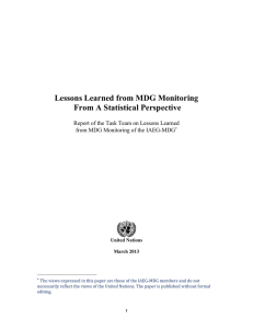Lessons Learned from MDG Monitoring From A Statistical Perspective