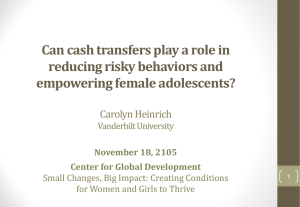 Can cash transfers play a role in reducing risky behaviors and