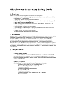 Microbiology Laboratory Safety Guide    1). Objectives 