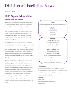 Division of  Facilities News 2015 Space Migration APRIL 2015