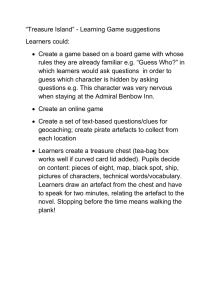 “Treasure Island” - Learning Game suggestions Learners could: 