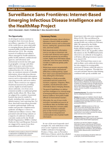 Surveillance Sans Frontières: Internet-Based Emerging Infectious Disease Intelligence and the HealthMap Project