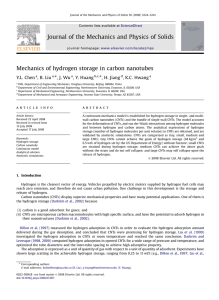 Mechanics of hydrogen storage in carbon nanotubes Y.L. Chen , B. Liu