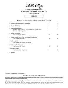 College Planning Council Wednesday, February 8, 2012; Sac 225 AGENDA