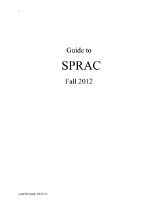 SPRAC Guide to Fall 2012