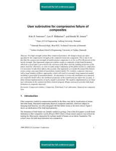 User subroutine for compressive failure of composites Kim D. Sørensen