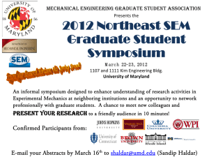 2012 Northeast SEM Graduate Student Symposium