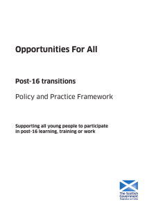 Opportunities For All Post-16 transitions Policy and Practice Framework