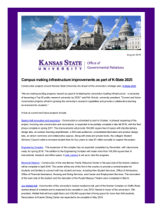 Campus making infrastructure improvements as part of K­State 2025 