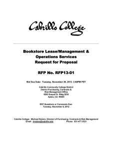 Bookstore Lease/Management &amp; Operations Services Request for Proposal