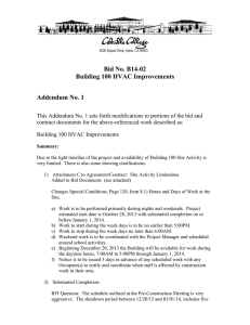 Bid No. B14-02 Building 100 HVAC Improvements Addendum No. 1
