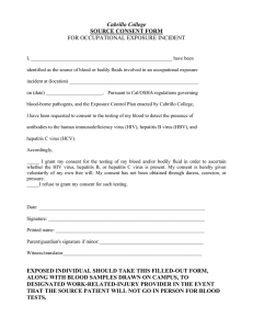 Cabrillo College SOURCE CONSENT FORM FOR OCCUPATIONAL EXPOSURE INCIDENT