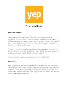 Front-end Lead About the Company