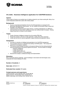 – Business Intelligence application for CAD/PDM Solutions 30 credits Ingress: