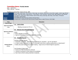 Committee Name:  Faculty Senate Date:  10/07/2014