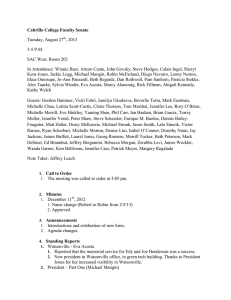 Cabrillo College Faculty Senate Tuesday, August 27 , 2013 3-5 P.M.