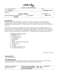 December 9, 2013 Academic Staffing Page 1 of 4