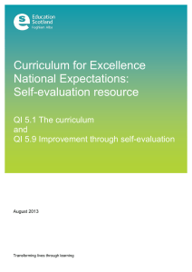 Curriculum for Excellence National Expectations: Self-evaluation resource