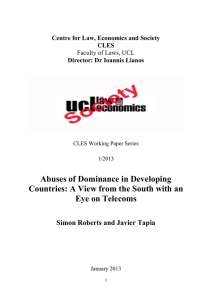 Abuses of Dominance in Developing Eye on Telecoms