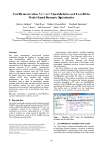 Tool Demonstration Abstract: OpenModelica and CasADi for Model-Based Dynamic Optimization