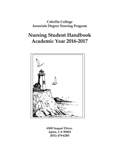 Nursing Student Handbook Academic Year 2016-2017 Cabrillo College