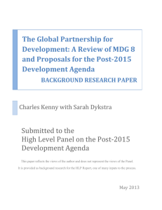 The Global Partnership for Development: A Review of MDG 8 Development Agenda