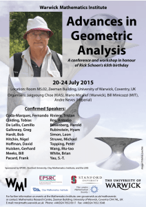 Advances in Geometric Analysis 20-24 July 2015