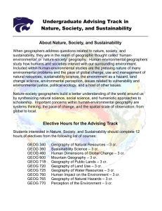 Undergraduate Advising Track in Nature, Society, and Sustainability