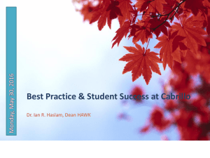 Best Practice &amp; Student Success at Cabrillo
