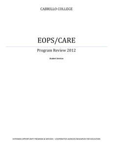EOPS/CARE Program Review 2012 CABRILLO COLLEGE