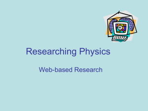 Researching Physics Web-based Research