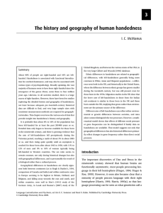 3 The history and geography of human handedness I. C. McManus Summary