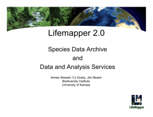 Lifemapper 2.0 Species Data Archive and Data and Analysis Services