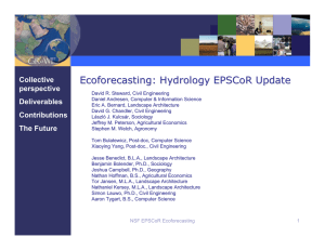 Ecoforecasting : Hydrology EPSCoR Update