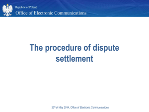 The procedure of dispute settlement  20