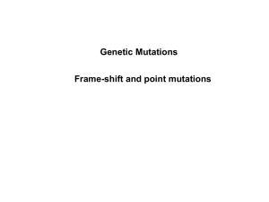 Genetic Mutations Frame-shift and point mutations