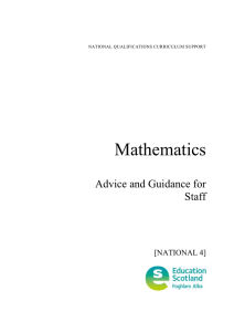 Mathematics Advice and Guidance for Staff